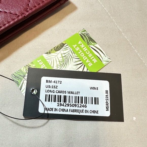 Badgley Mishka wallet, Maroon & gold. NWT - Picture 4 of 12